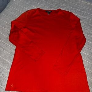 Lauren Ralph Lauren Women’s Bright Orange Long Sleeve Crewneck Tee